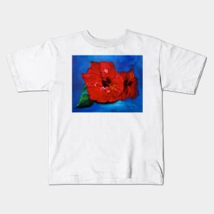 Red Hibiscus Kids T-Shirt